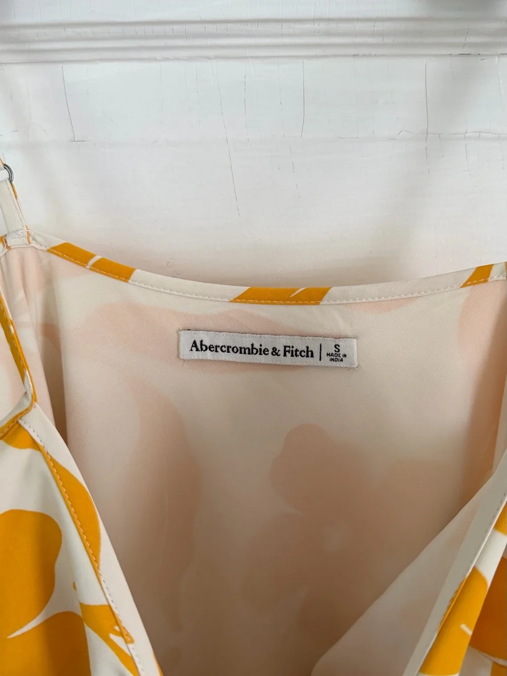 Abercrombie & Fitch White Maxi Slip Dress with Yellow Floral Print